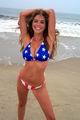 All-American girl in sexy American flag bikini